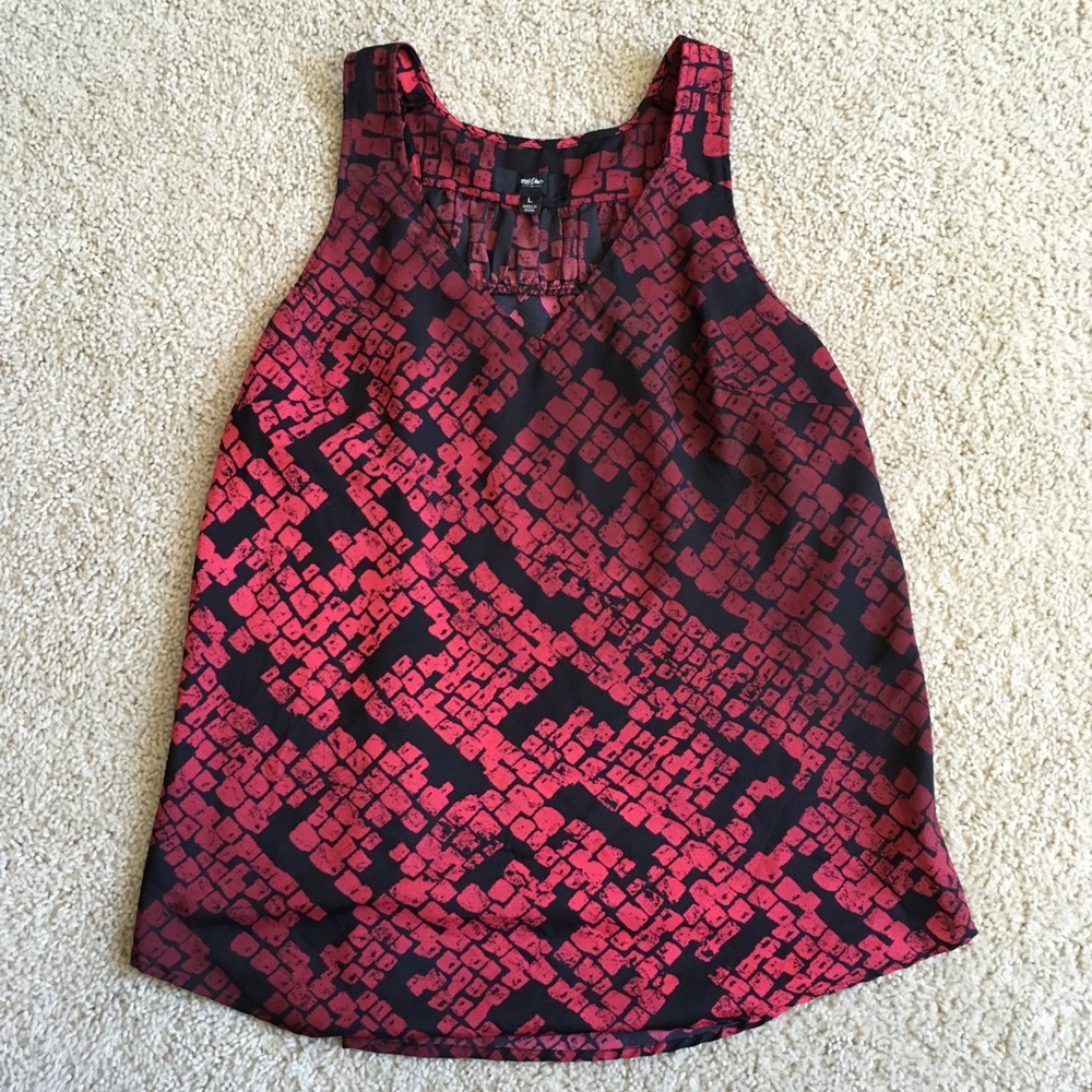 Red and black tank